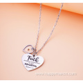 Love Heart Plate Pendant Stainless Steel Matthe